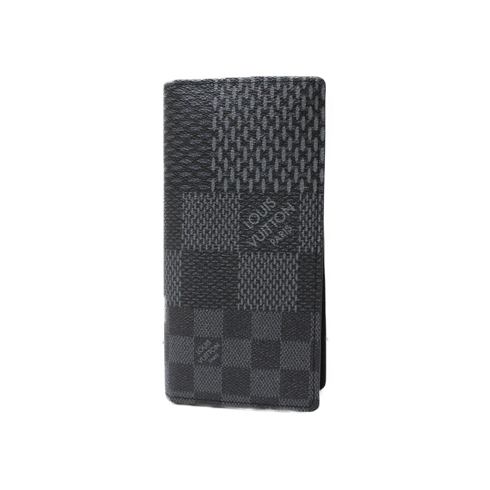 UnWith Louis VUITTON Portefeuille Brazza NM Damier Graphite Black Long Wallet